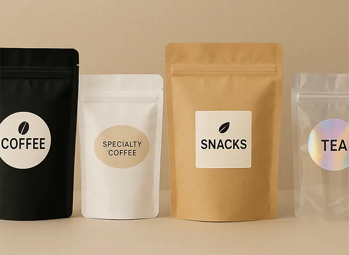 custom sticker coffee bags