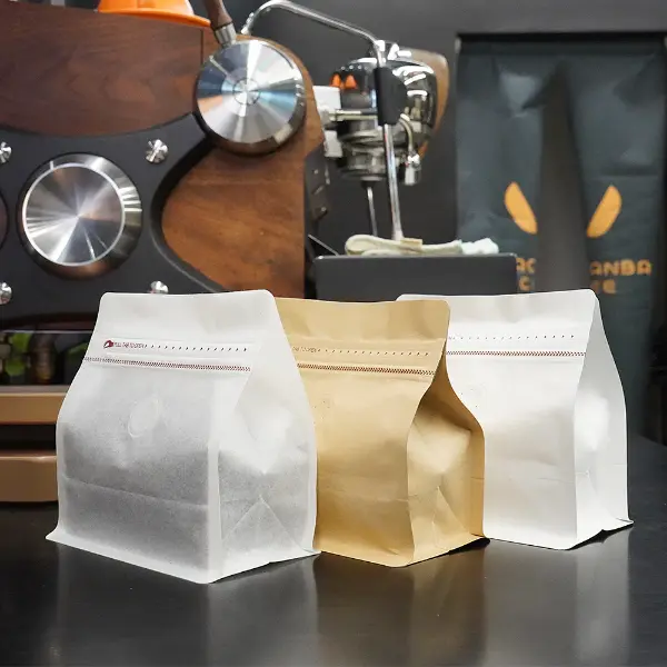 Natural kraft paper 150g horizontal stock coffee bags for roasted coffee
