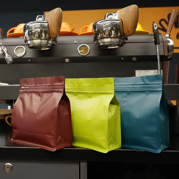 500g matte finish horizontal stock coffee bags with resealable zipper