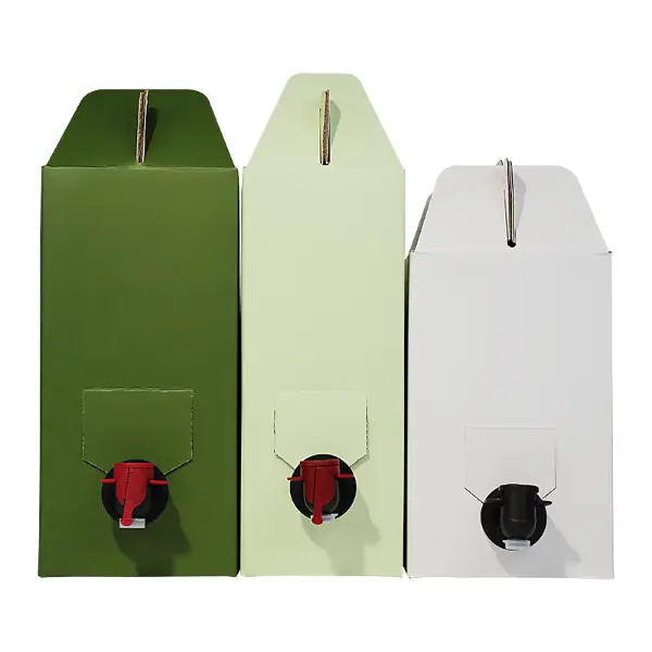 Custom bag in box set in different colors with beverage dispensing taps