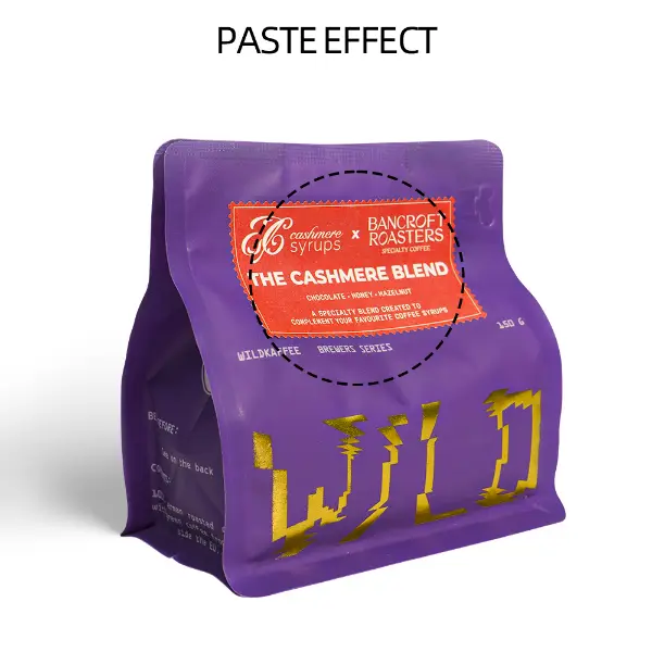 Paste effect of custom paper sticker on coffee packaging surface