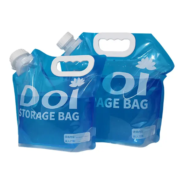 Flexible spout pouch standing upright for liquid storage