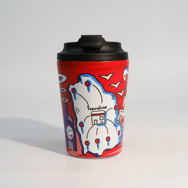 Leak-proof lid detail of UV finish vacuum cup