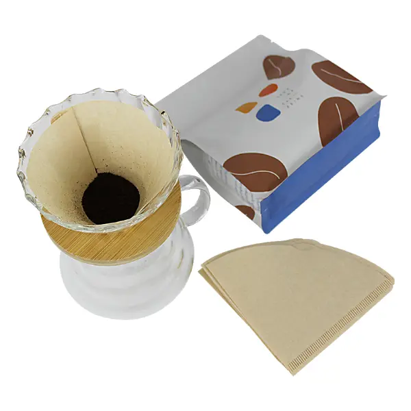 Unbleached V60 coffee filter paper top view