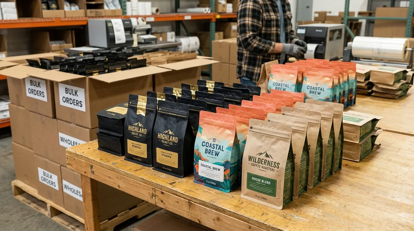 custom coffee packaging bags wholesale