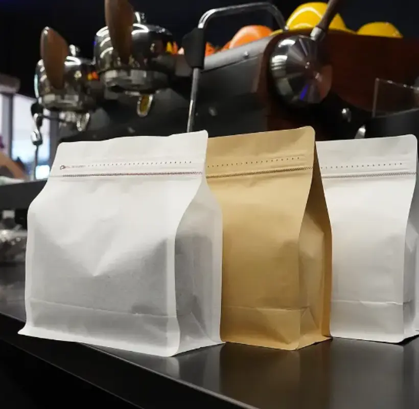 custom flat bottom coffee bags