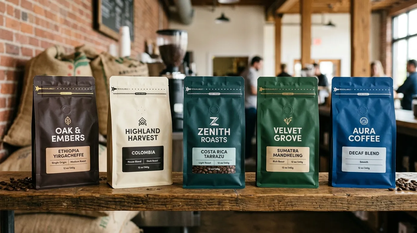flat bottom coffee bags with zipper