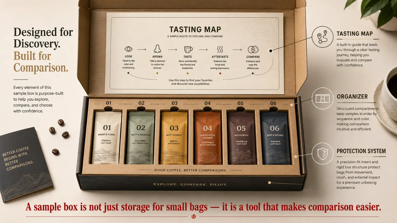 coffee sample box packaging